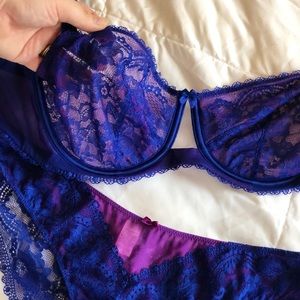 NWOT Victoria’s Secret Blue & Purple Lace Set